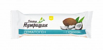 Купить гематоген доктор нутришин кокос 40г бад в Кстово