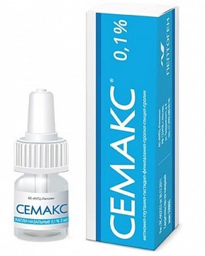 Семакс, капли назальные 0,1%, флакон 3мл Семакс, капли назальные 0,1%, флакон 3мл