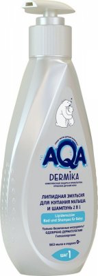 Купить aqa dermika (аква дермика), эмульсия для купания малыша и шампунь 2в1 липидная, 250мл в Кстово