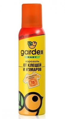 Купить гардекс (gardex) беби аэрозоль от клещей и комаров на одежду, 150мл в Кстово
