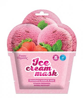 Купить funny organix (фанни органик) тканевая маска-мороженое для лица охлаждающая морозная свежетсь 22г в Кстово
