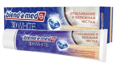 Купить бленд-а-мед (blend a med)зубная паста 3d вайт отбеливание и бережная чистка с кокосовым маслом 100мл в Кстово