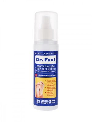 Купить dr foot (доктор фут) дезодорант для ног против неприятного запаха освежающий, спрей 150мл в Кстово