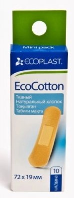 Купить ecoplast ecocotton набор тканевых пластырей 72 х 19мм, 10 шт в Кстово