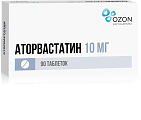 Купить аторвастатин, таблетки, покрытые пленочной оболочкой 10мг, 90 шт в Кстово