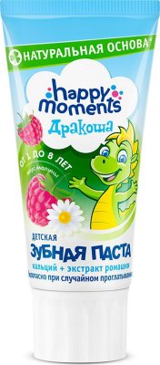 Купить happy moments (хэппи моментс) зубная паста для детей дракоша малина, 60мл в Кстово