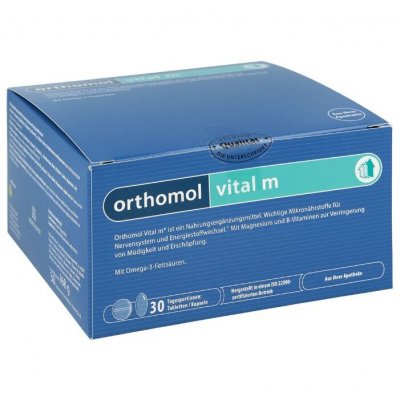 Купить orthomol vital m (ортомол витал м), двойное саше (таблетка+капсула), 30 шт бад в Кстово