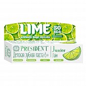 Купить президент (president) зубная паста для детей джуниор 6+, лайм 50мл в Кстово