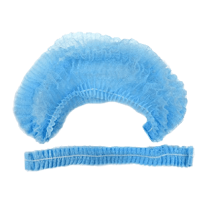 Купить шапочка-берет шарлотта нестерильная спанбонд плотность 15/м2, размер 1, длина 48см, голубая 125 шт в Кстово