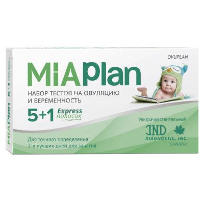 Купить тест для определения овуляции miaplan (миаплан), 5 шт+тест для определения беременности, 1 шт в Кстово