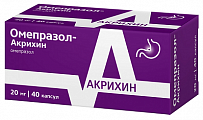 Купить омепразол-акрихин, капсулы кишечнорастворимые 20мг, 40 шт в Кстово