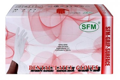Купить перчатки sfm стоматологические латексные нестерильные неопудренные текстурированные размер м, 100 шт в Кстово