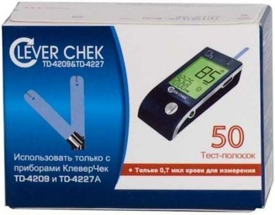 Купить тест-полоски clever chek (клевер чек) тд-4209/тд-4227а/тд-4227в, 50 шт в Кстово