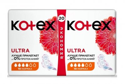 Купить kotex ultra dry (котекс) прокладки нормал дуо 20шт в Кстово