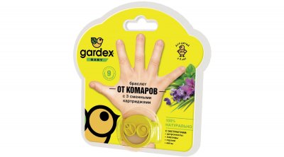 Купить gardex (гардекс) baby браслет от комаров с двух лет 1 шт (сменный картридж 3 шт) в Кстово
