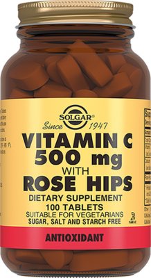Купить solgar (солгар) витамин с 500мг с шиповником, таблетки 100 шт бад в Кстово