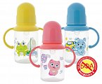 Курносики бутылочка полипропиленовая с силиконовой соской и ручками с 6 мес 125мл (11109)