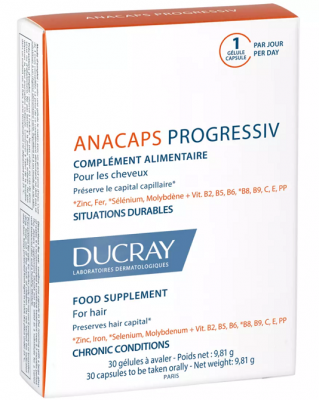 Купить дюкрэ анакапс (ducray аnacaps) прогрессив для волос и кожи головы капсулы 30 шт бад в Кстово