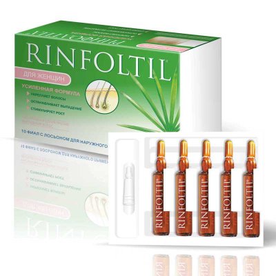 Купить rinfoltil (ринфолтил) усиленная формула от выпадения волос для женщин ампулы, 10 шт в Кстово
