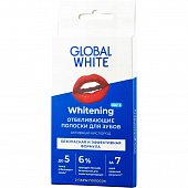 Купить глобал вайт (global white) полоски для зубов отбеливающие активный кислород 2 шт в Кстово