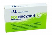 Купить росинсулин с медсинтез, суспензия для подкожного введения 100 ме/мл, флаконы 5мл, 5шт в Кстово