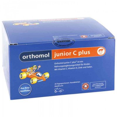 Купить orthomol junior c plus (ортомол джуниор с плюс), таблетки жевательные, 30 шт со вкусом лесные ягоды бад в Кстово