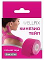 Купить бинт кинезио тейп веллфикс (wellfix) 5х5см розовый в Кстово