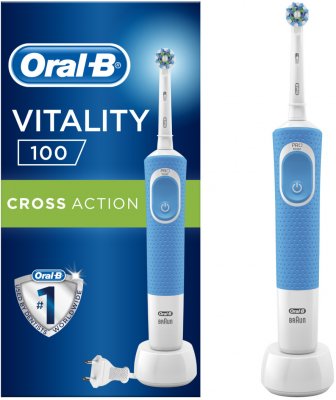 Купить oral-b (орал-би) электрическая зубная щетка oral-b vitality d1004131 crossaction blue в Кстово