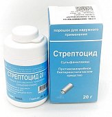 Купить стрептоцид, порошок для наружного применения с дозатором, банка 20г в Кстово