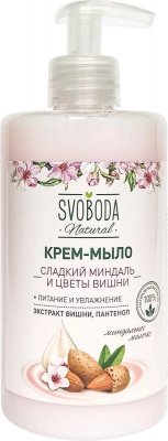Купить svoboda natural (свобода натурал) крем-мыло жидкое сладкий миндаль и цветы вишни, 430 мл в Кстово