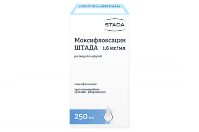 Купить моксифлоксацин-штада, р-р д/инф. 1.6 мг/мл фл 250мл (хемомонт д.о.о., черногория) в Кстово