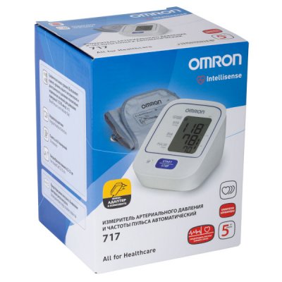 Купить тонометр автоматический omron (омрон) 717, с адаптером, манжета 22-32см (hem-8712-см) в Кстово