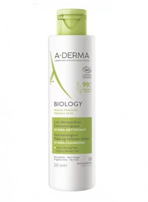 Купить a-derma biology (а-дерма) лосьон для хрупкой кожи лица и глаз мягкий очищающий, 200мл в Кстово