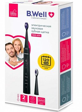 B.Well (Би Велл) Электрическая зубная щетка MED-870 звуковая черная