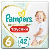 Купить pampers premium care (памперс) подгузники-трусы 6 эксра лэдж 15+ кг, 42шт в Кстово