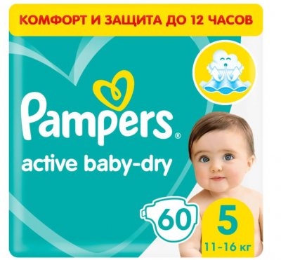Купить pampers active baby (памперс) подгузники 5 юниор 11-16кг, 60шт в Кстово