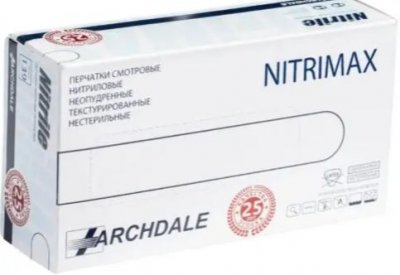 Купить перчатки archdale nitrimax смотровые нитриловые нестерильные неопудренные текстурные размер хs, 100 шт белые в Кстово