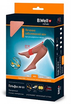 B.Well (Би Велл) Гольфы компрессионные JW-121 прозрачные, 2 класс компресии, размер 2 черные