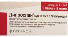 Купить дипроспан, суспензия для инъекций 2мг+5мг/мл, ампула 1мл в Кстово