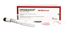 Купить примапур, раствор для подкожного введения 22мкг/0,5мл, шприц-ручка, 1 шт+в комплекте с иглами одноразовыми-5 шт в Кстово