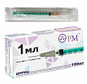 Шприц 1мл туберкулиновый 3-х компонентный с иглой 26G 0,45х12мм 100шт Премьер-Мед