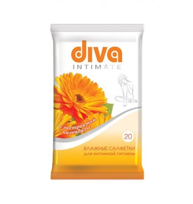 Купить diva (дива) салфетки влажные для для интимной гигиены с календулой, 20 шт в Кстово