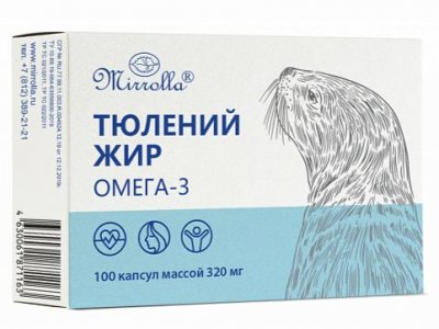 Купить тюлений жир мирролла (mirrolla), капсулы массой 320 мг 100 шт. бад в Кстово