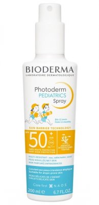 Купить bioderma photoderm рediatrics (биодерма фотодерм) спрей для лица и тела для детей солнцезащитный 200мл, spf50+ в Кстово