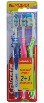 Купить колгейт (colgate) зубная щетка зигзаг средняя, 3 шт в Кстово