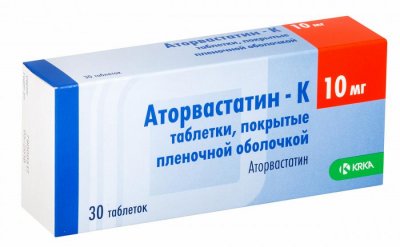 Купить аторвастатин-к, таблетки, покрытые пленочной оболочкой 10мг, 30 шт в Кстово