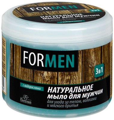 Купить флоресан (floresan) мыло натуральное мужское для кожи, волос и бритья 3в1, 450мл в Кстово