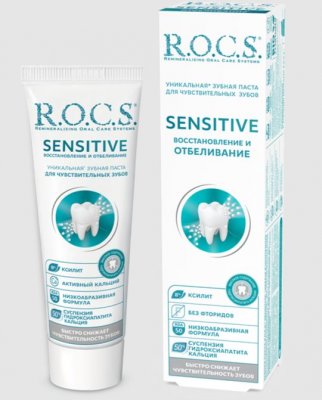 Купить рокс (r.o.c.s) зубная паста сенситив восстановление и отбеливание, 94г в Кстово