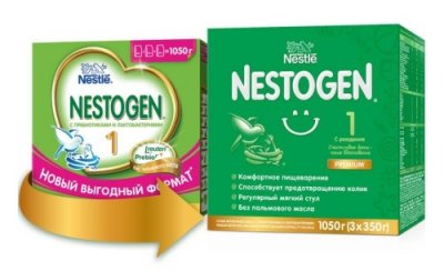 Купить nestle nestogen 1 (нестожен) сухая молочная смесь с рождения, 1050г (3 х350г) в Кстово