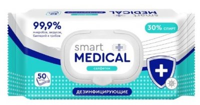 Купить smart medical (смарт медикал) салфетки влажные дезинфицирующие 50шт в Кстово